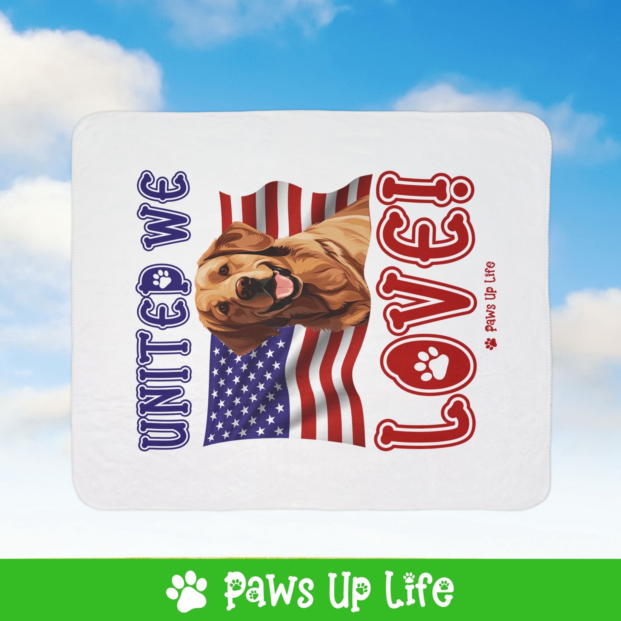 Golden Retriever Dog United We Love Fleece Sherpa Blanket - Perfect for Snuggling and Cozy Napping | Paws Up Life, LLC