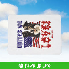 Border Collie Dog United We Love Fleece Sherpa Blanket - Perfect for Snuggling and Cozy Napping | Paws Up Life, LLC