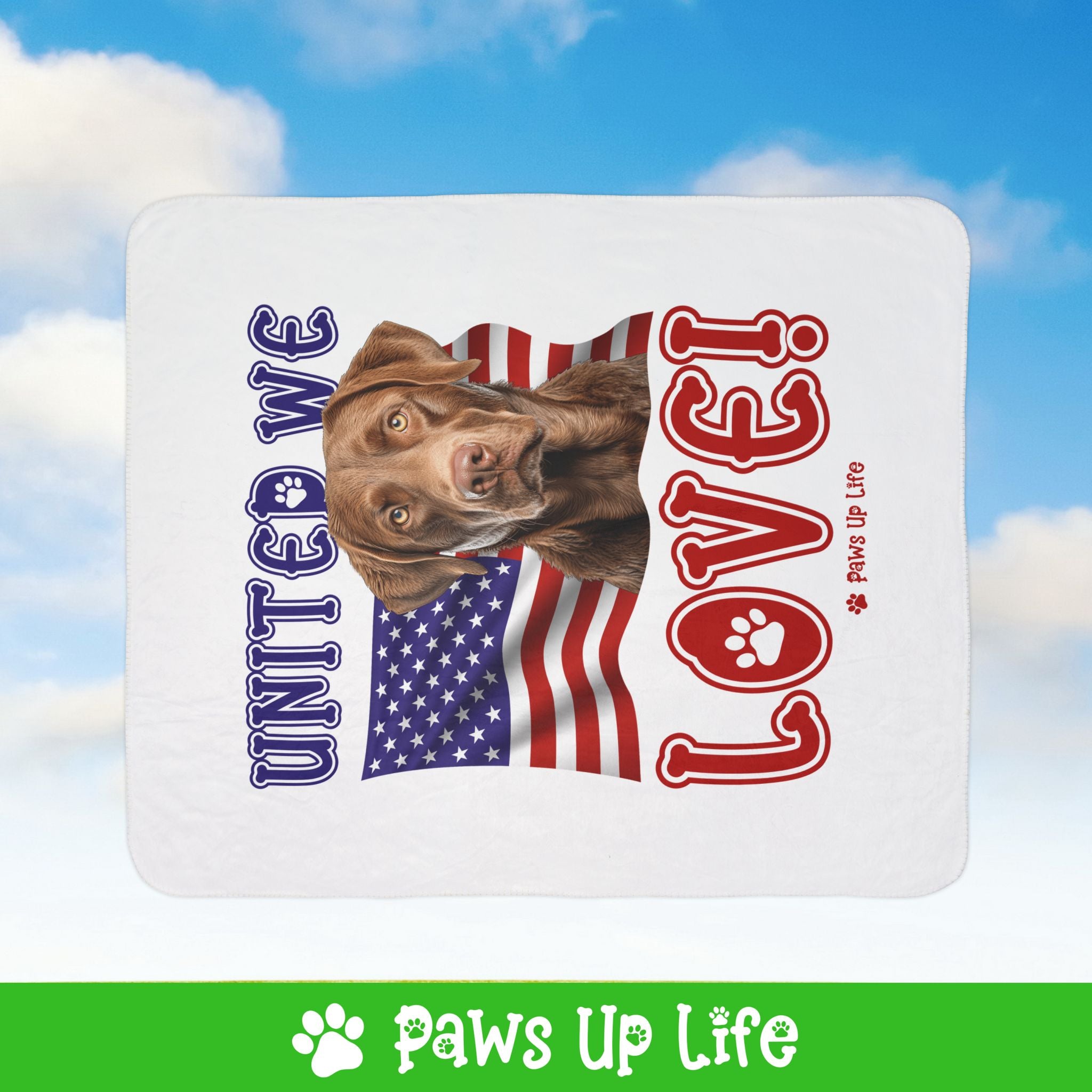 Chesapeake Bay Retriever Dog United We Love Fleece Sherpa Blanket - Perfect for Snuggling and Cozy Napping | Paws Up Life, LLC