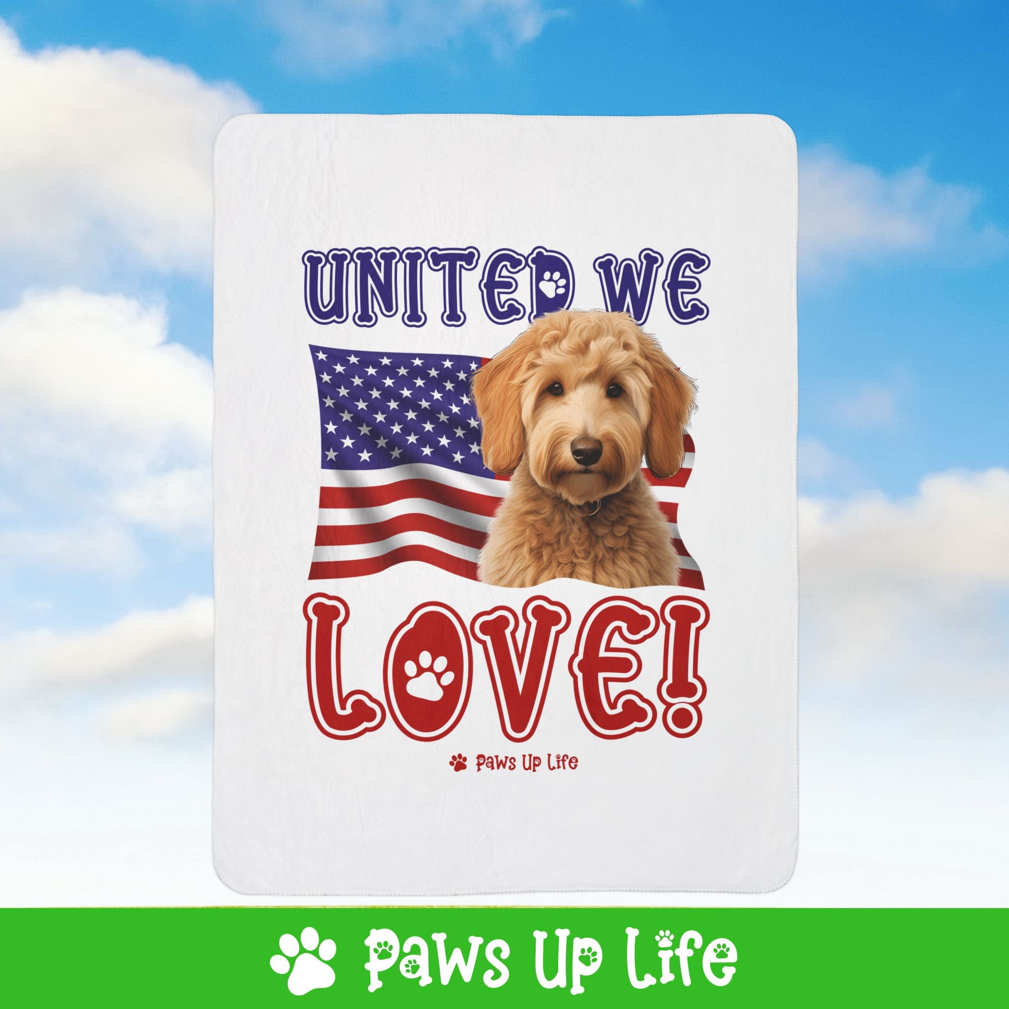 Groodle Dog United We Love Fleece Sherpa Blanket - Perfect for Snuggling and Cozy Napping | Paws Up Life, LLC