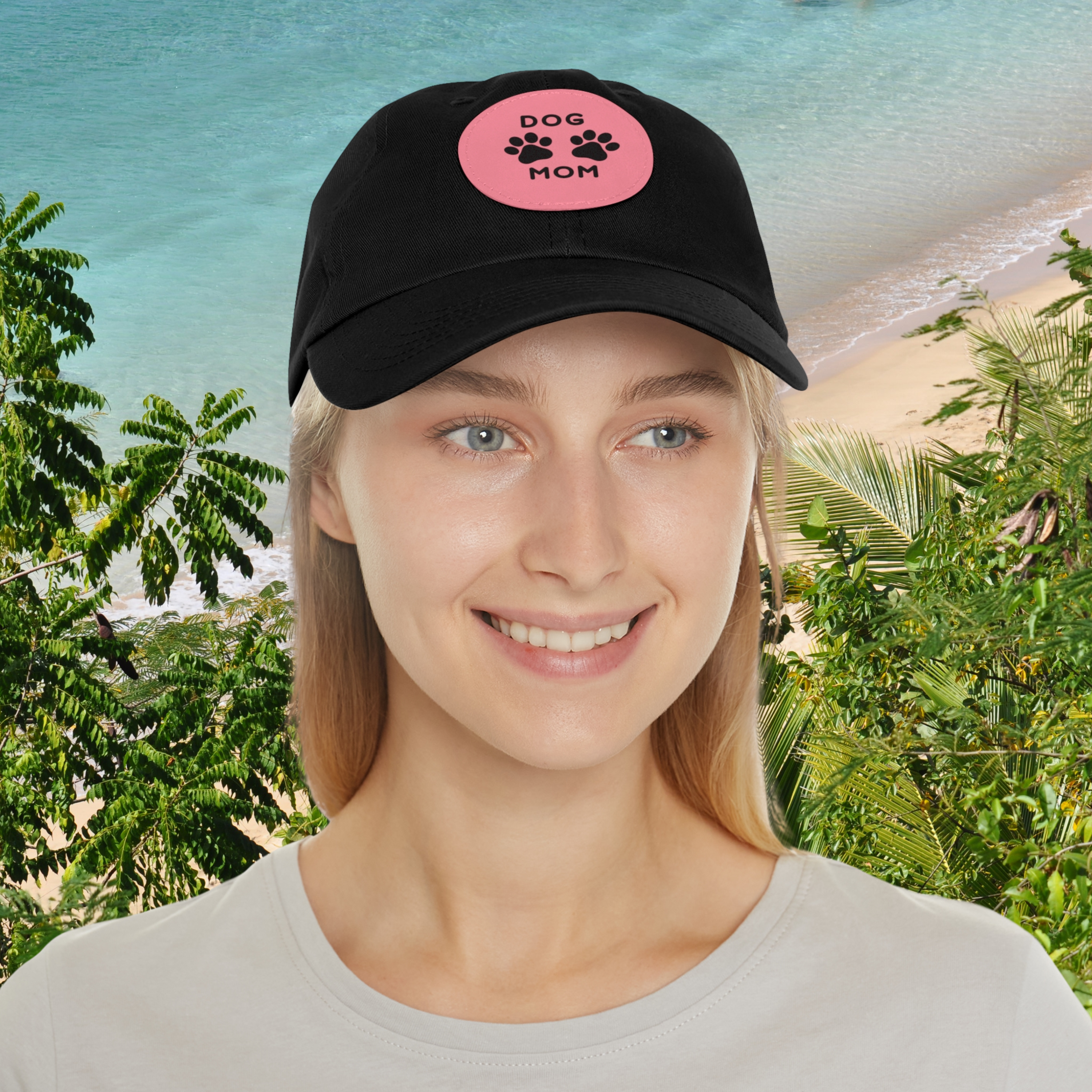 Dog Mom Embroidered Hat For Proud Pet Owners.  Sylish Baseball Cap.  Dog Mom Hat with Leather Patch (Round)| Gift For Her| Mother's Day| Birthday|Christmas| New Puppy| New Pet Owner| Pet Adoption | Paws Up Life, LLC
