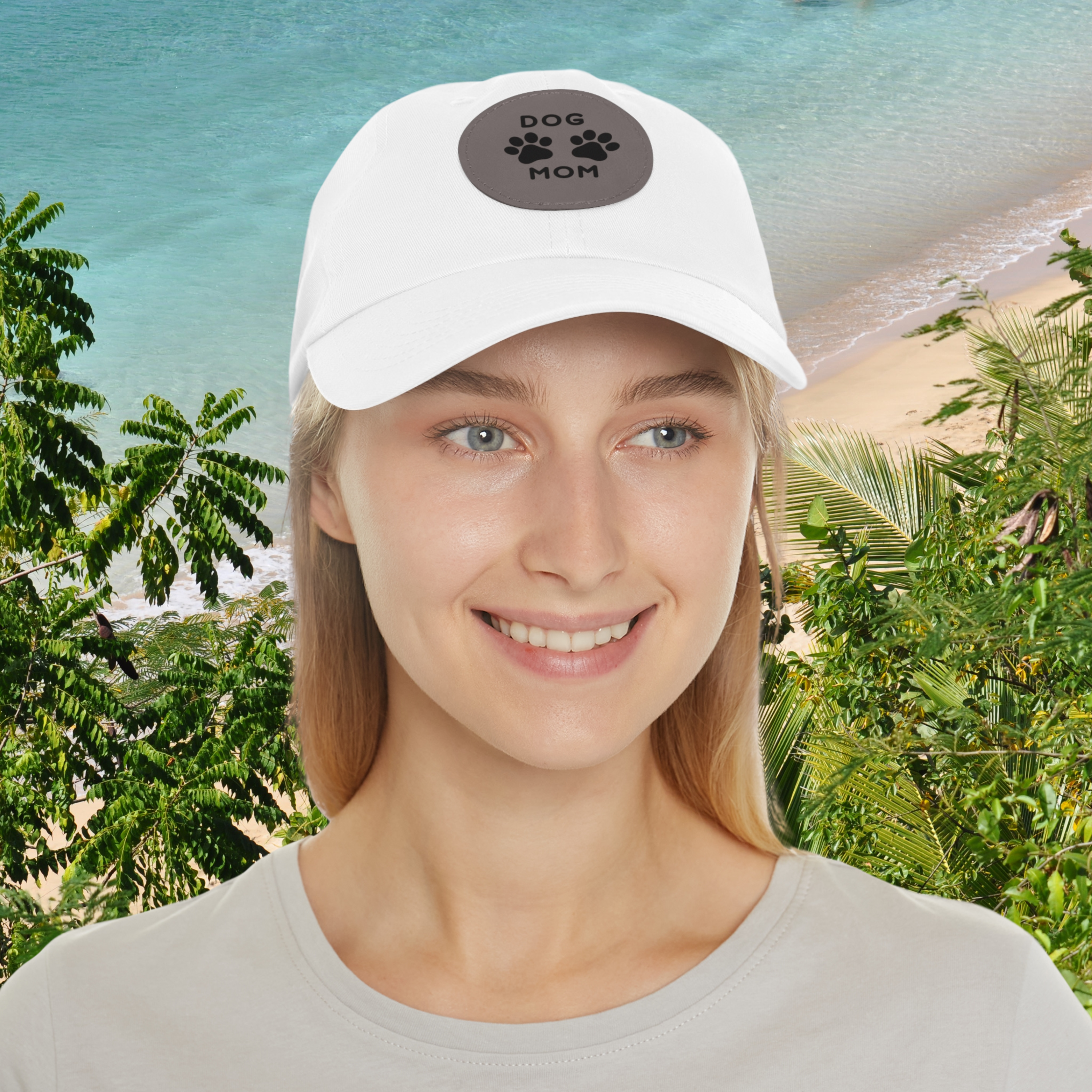 Dog Mom Embroidered Hat For Proud Pet Owners.  Sylish Baseball Cap.  Dog Mom Hat with Leather Patch (Round)| Gift For Her| Mother's Day| Birthday|Christmas| New Puppy| New Pet Owner| Pet Adoption | Paws Up Life, LLC