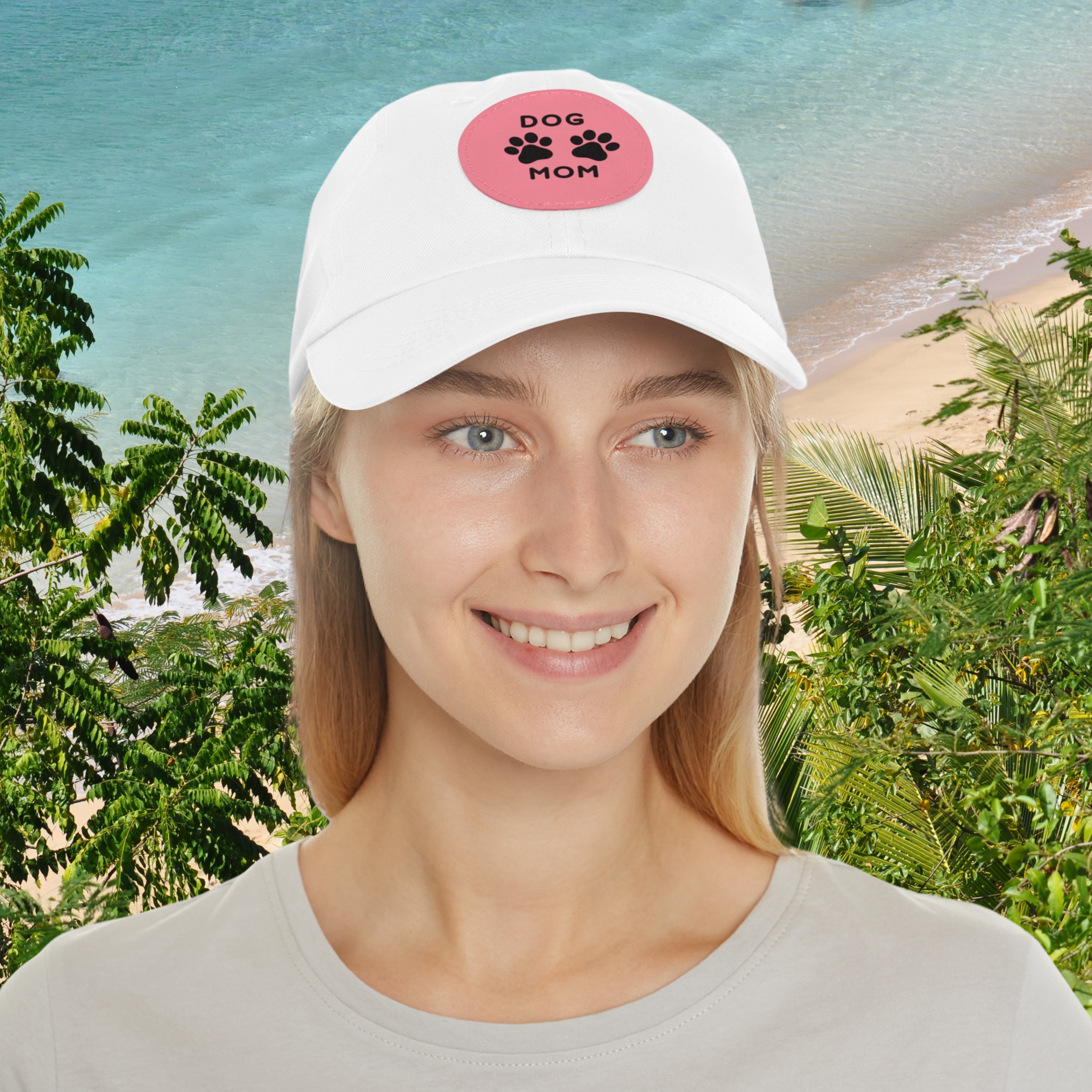 Dog Mom Embroidered Hat For Proud Pet Owners.  Sylish Baseball Cap.  Dog Mom Hat with Leather Patch (Round)| Gift For Her| Mother's Day| Birthday|Christmas| New Puppy| New Pet Owner| Pet Adoption | Paws Up Life, LLC