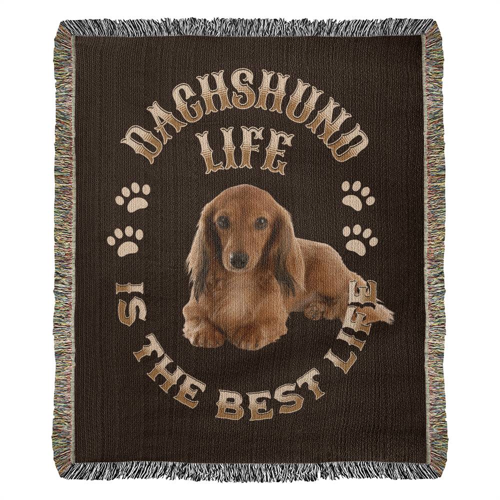 Dachshund Heirloom Brown Blanket: Premium Quality Wiener Dog Throw, Gift For Her, Gift For Him, Birthday, Mother's Day, Father's Day, Christmas | Paws Up Life, LLC