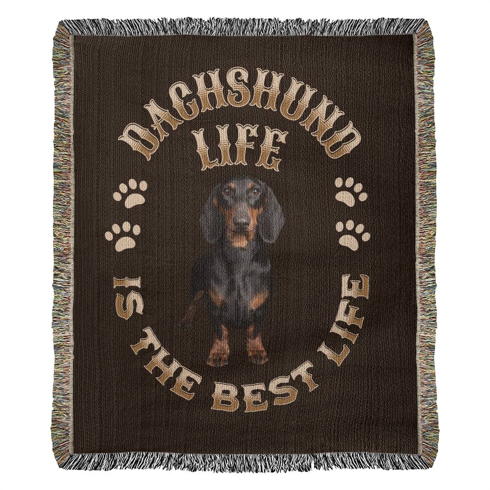 Dachshund Heirloom Brown Blanket: Premium Quality Wiener Dog Throw, Gift For Her, Gift For Him, Birthday, Mother's Day, Father's Day, Christmas | Paws Up Life, LLC