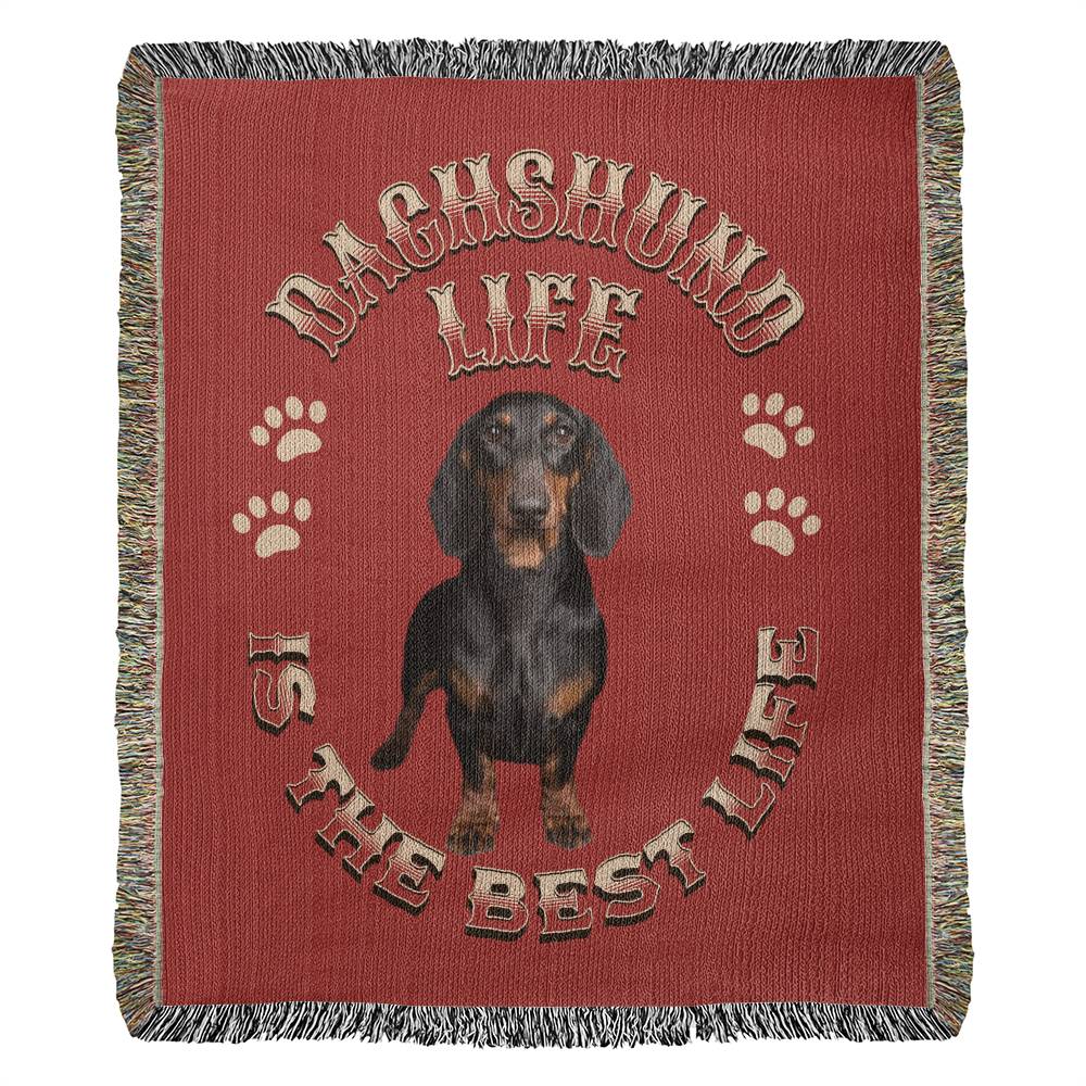 Dachshund Heirloom Red Blanket: Premium Quality Wiener Dog Throw, Gift For Her, Gift For Him, Birthday, Mother's Day, Father's Day, Christmas | Paws Up Life, LLC