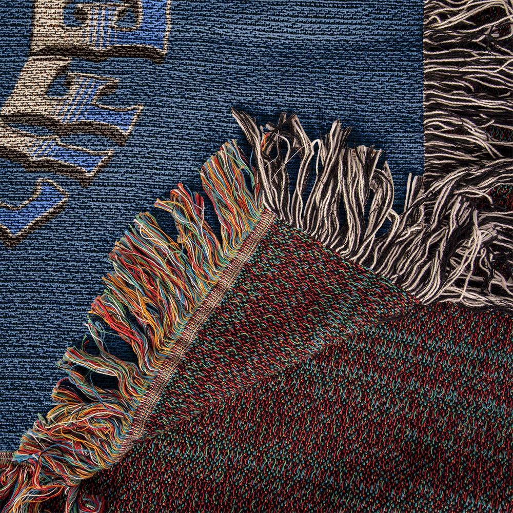 Dachshund Heirloom Blue Blanket: Premium Quality Wiener Dog Throw, Gift For Her, Gift For Him, Birthday, Mother's Day, Father's Day, Christmas | Paws Up Life, LLC