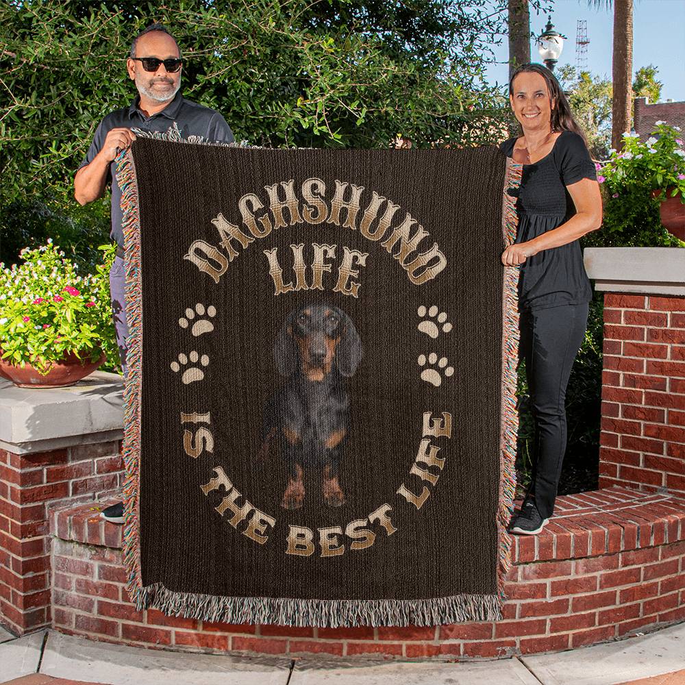 Dachshund Heirloom Brown Blanket: Premium Quality Wiener Dog Throw, Gift For Her, Gift For Him, Birthday, Mother's Day, Father's Day, Christmas | Paws Up Life, LLC