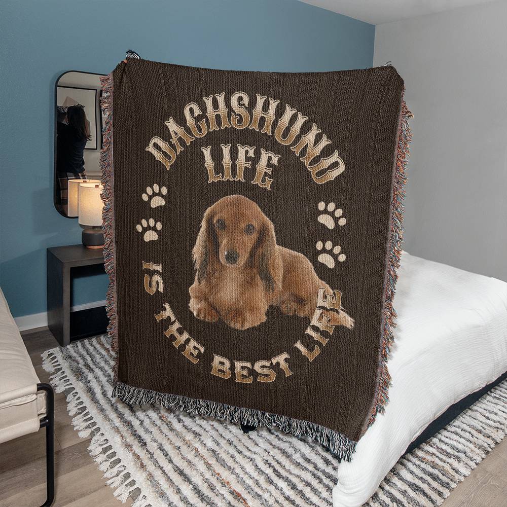Dachshund Heirloom Brown Blanket: Premium Quality Wiener Dog Throw, Gift For Her, Gift For Him, Birthday, Mother's Day, Father's Day, Christmas | Paws Up Life, LLC