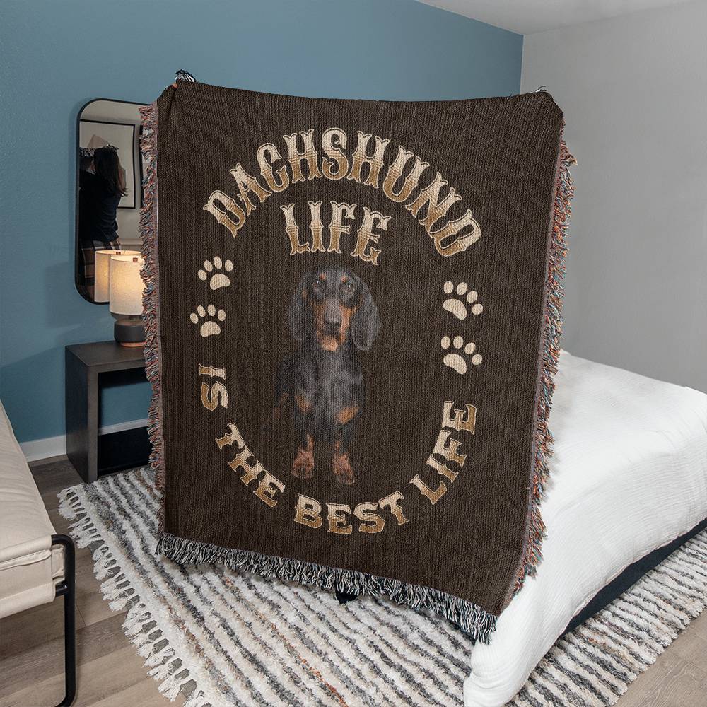 Dachshund Heirloom Brown Blanket: Premium Quality Wiener Dog Throw, Gift For Her, Gift For Him, Birthday, Mother's Day, Father's Day, Christmas | Paws Up Life, LLC