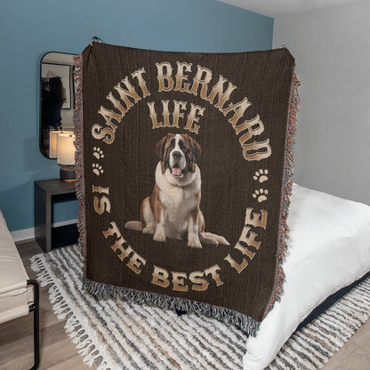 Saint Bernard Brown Heirloom Blanket:  Premium Quality Dog Throw, Gift For Her, Gift For Him, Birthdays, Holidays, New Puppy | Paws Up Life, LLC