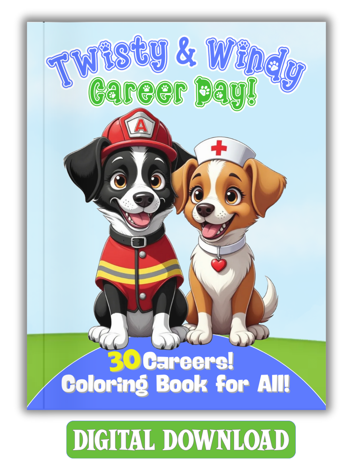 Career Day Dog Lover Coloring Book with Twisty and Windy | Digital Download