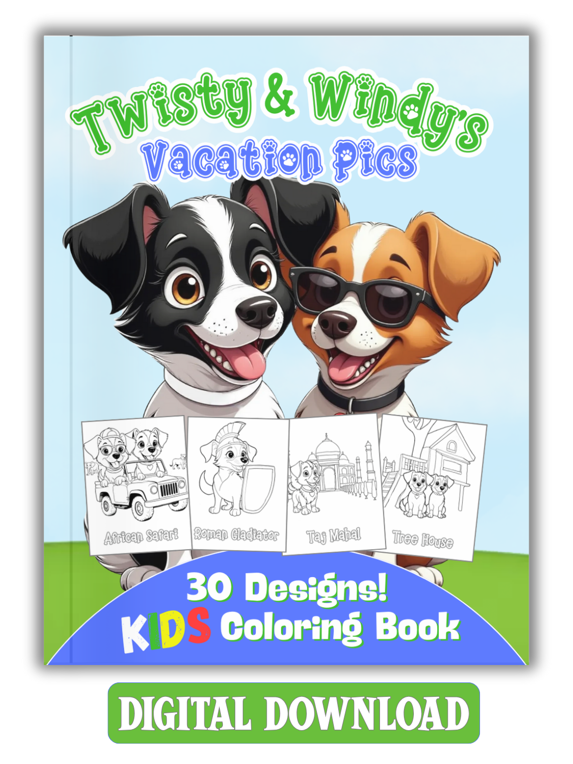 Vacation Pics Dog Lover Coloring Book for Kids | Digital Download