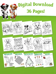 Christmas Dog Coloring & Activities Book Digital Download | Twisty & Windy