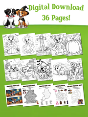 Halloween Coloring and Activities Book for Dog Lovers with Twisty and Windy | Digital Download