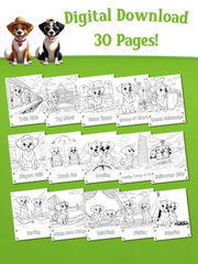 Vacation Pics Dog Lover Coloring Book for Adults | Digital Download