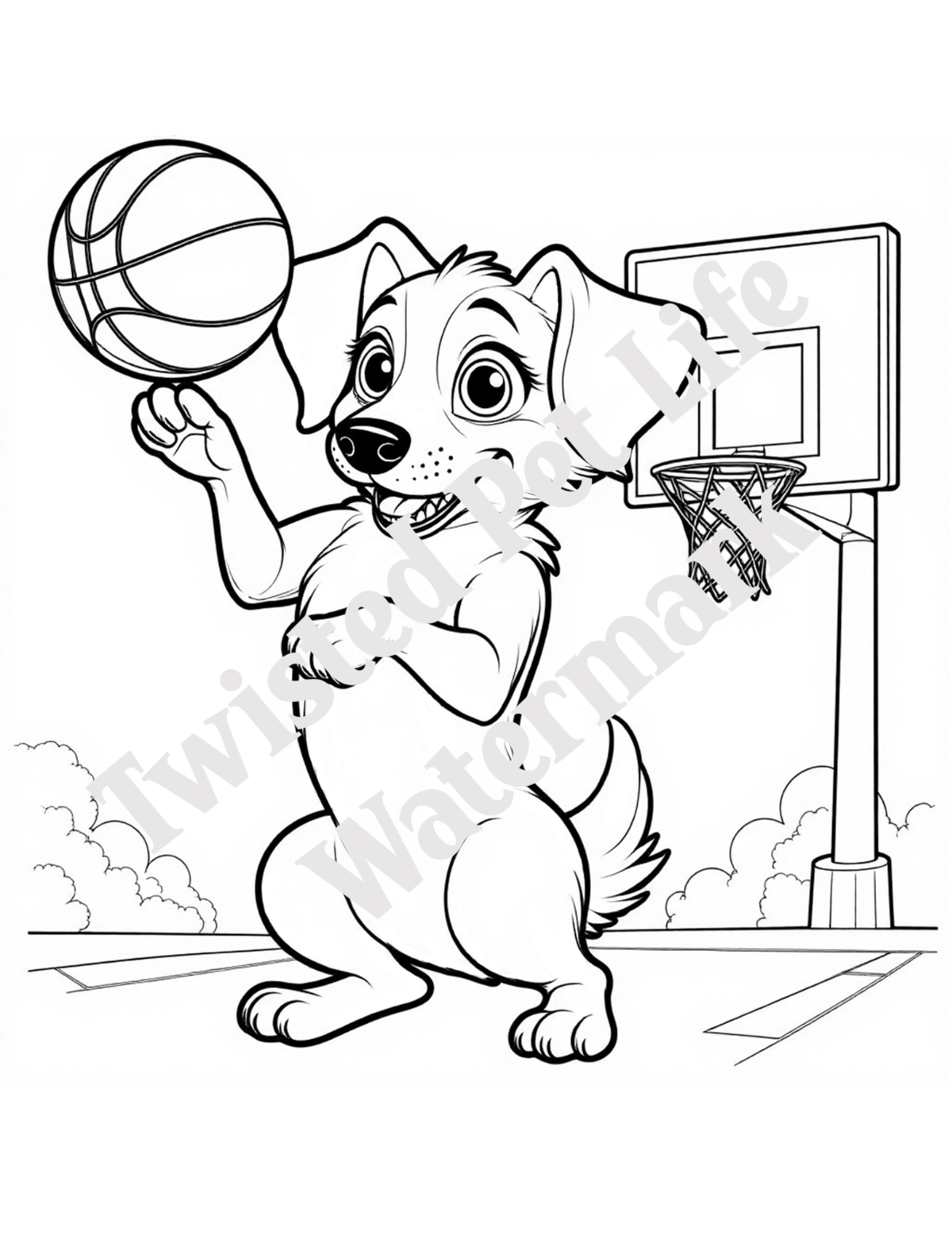 Twisty Playing Basketball