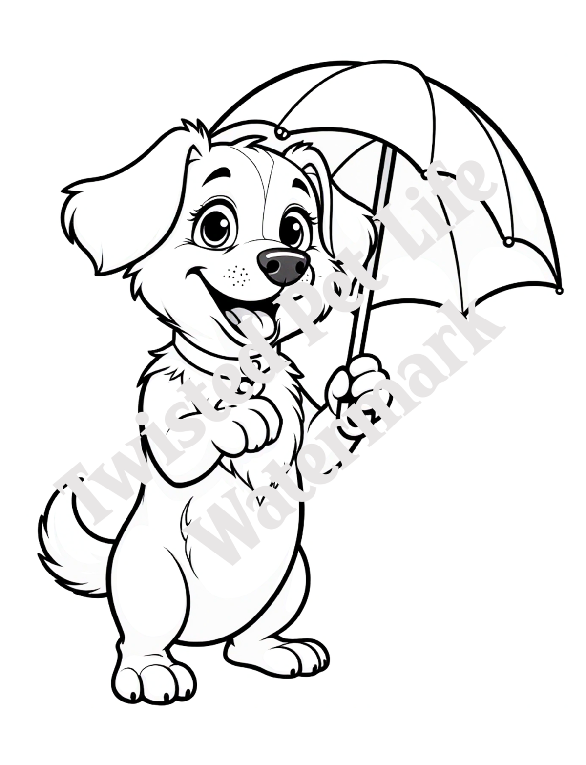 Twisty Holding a Rain Umbrella