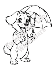 Twisty Holding a Rain Umbrella